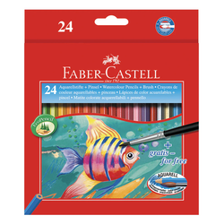 Water Soluble Pencils Plus Brush - Pkt X 24