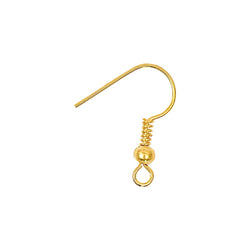 Jewellery Ear Hooks gold 17mm 4 pieces