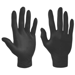 Black Nitrile Disposable Gloves, Powder-Free (Box of 100)