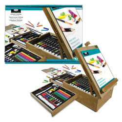 All Media Set w/ Easel Wooden Box 104 piece