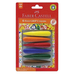 First Grip Plastic Crayons - Set of 6 (Ages 4+)