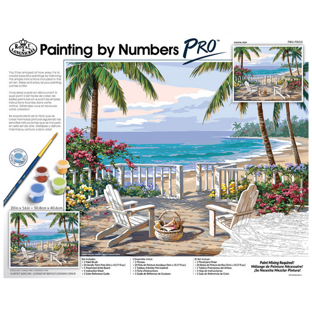 Paint by Numbers PRO - Coastal View (Adults) – Art Academy Direct