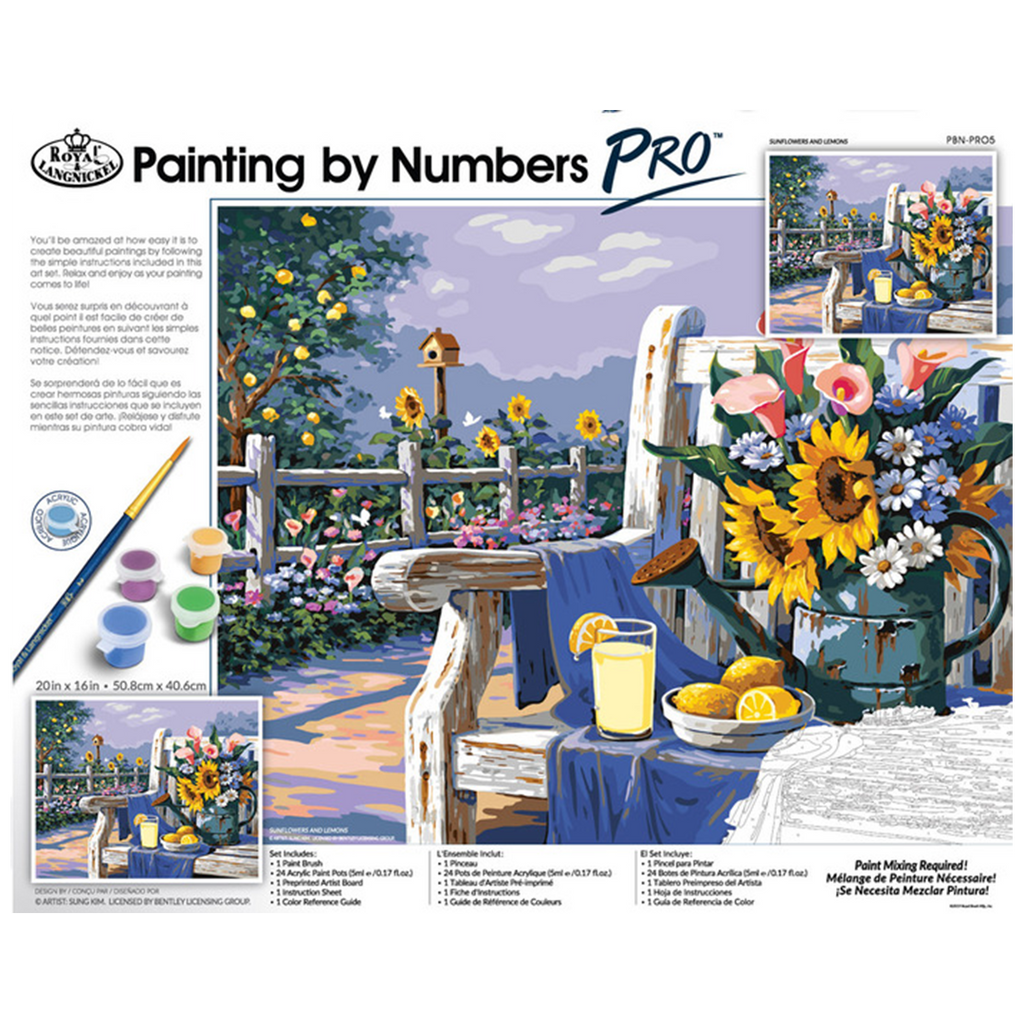Paint by Numbers PRO - Sunflowers and Lemons (Adults) – Art Academy Direct