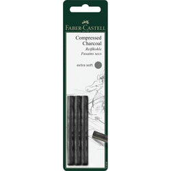 Pitt Charcoal Compressed - Extra Soft/Blister x 3 pieces - Art Academy Direct