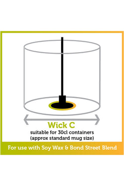 Pack of 12 Wicks C - For 30cl Container Natural Waxes