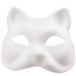 Mask Cat Face White 18x17cm