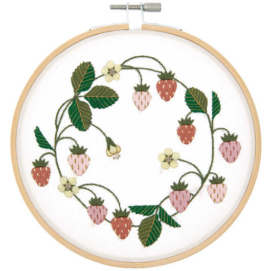 Embroidery Kit, Strawberry Wreath