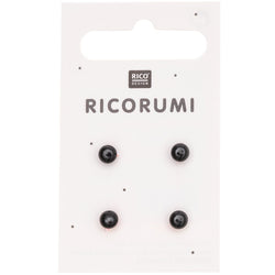 Black Buttons 'Soft Toy Eyes' (Pack of 4)