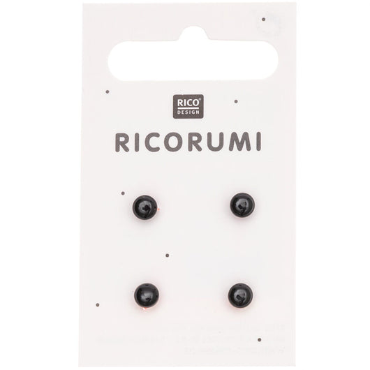Black Buttons 'Soft Toy Eyes' (Pack of 4)