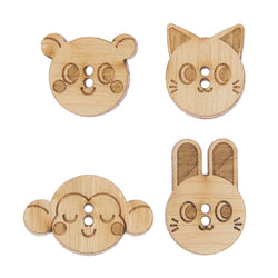 Wooden Animal Buttons (Set of 4)