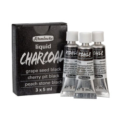 Schmincke: Trio Liquid Charcoal 5ml x 3