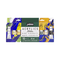 Studio Acrylics Set of 10 x 20ml with Brush