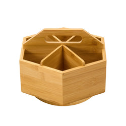 Bamboo Rotating Art Supply Organizer