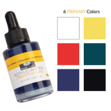 Acrylic Ink Set of 6 - Primary Colours