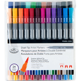 Dual-Tip Artist Markers (Microbrush + Fine Liner Tip)