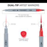 Dual-Tip Artist Markers (Microbrush + Fine Liner Tip)