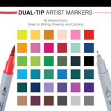Dual-Tip Artist Markers (Microbrush + Fine Liner Tip)