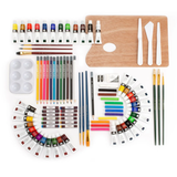 All Media Set w/ Easel Wooden Box 104 piece