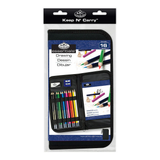 Drawing Set w/carrying case 16 pieces