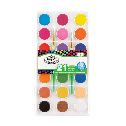 Children's Watercolour Set of 21 + 2 FREE Brushes