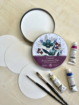 Round Watercolour Paper in Metal Box