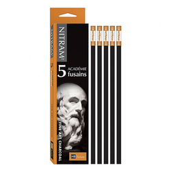 Nitram Académie Fusains Square Charcoal Sticks, Pack of 5