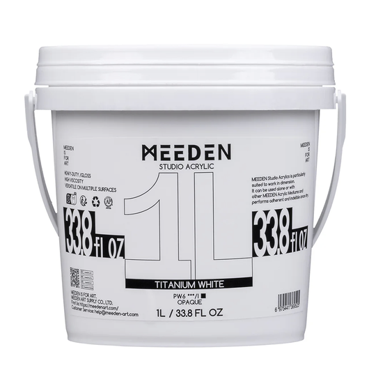 Studio Acrylic Paint, 1 litre, Titanium White (Opaque)