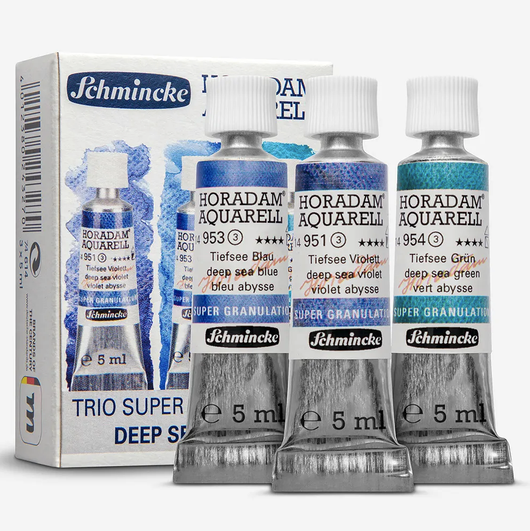 Schmincke: Horadam Watercolour Paint Supergranulation Set : 5ml : 3 Deep Sea Colours