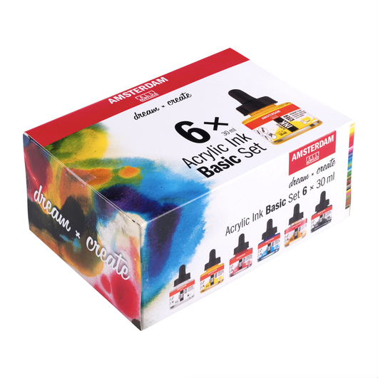 Amsterdam: Acrylic Ink Basic Set of 6 x 30ml