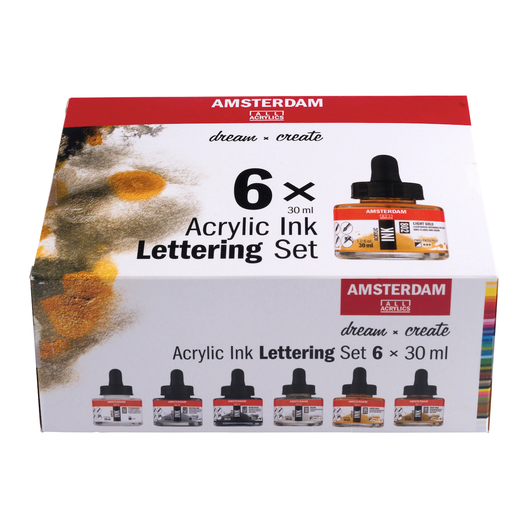 Amsterdam: Acrylic ink lettering set 6 x 30 ml