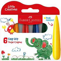 First Grip Plastic Crayons - Set of 6 (Ages 4+)