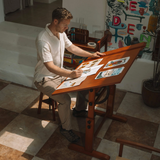 Wood Drafting Table, Artist Drawing Desk, Walnut