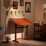 Wood Drafting Table, Artist Drawing Desk, Walnut