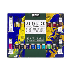 Studio Acrylics Set of 40 x 20ml with Brush