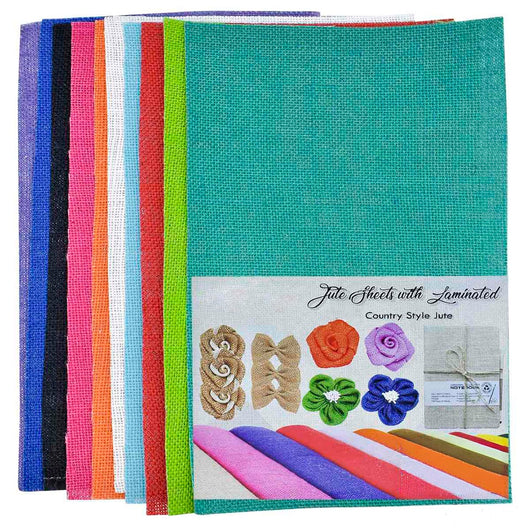 A4 Jute Sheet Mixed Colours Pack of 10