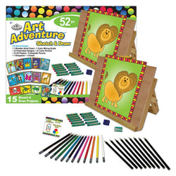 Art Adventure - Sketch & Draw Set (inc wooden easel + 15 projects)