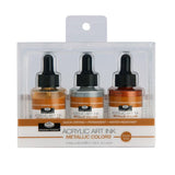Artist Acrylic Ink Set of 3 - Metallic Colours