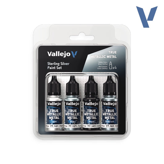 Vallejo: True Metallic Metal, Sterling Silver Paint Set