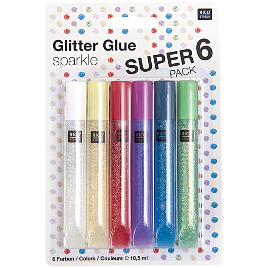 Glitter Glue Sparkle, Set of 6