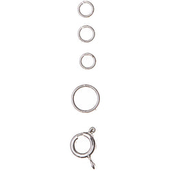 Jewellery Spring Ring Set Silver x 5 pieces