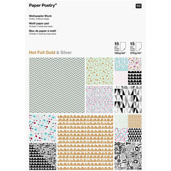 Paper Poetry Motif Paper Pad, Graphic Hot Foil, 30 sheets