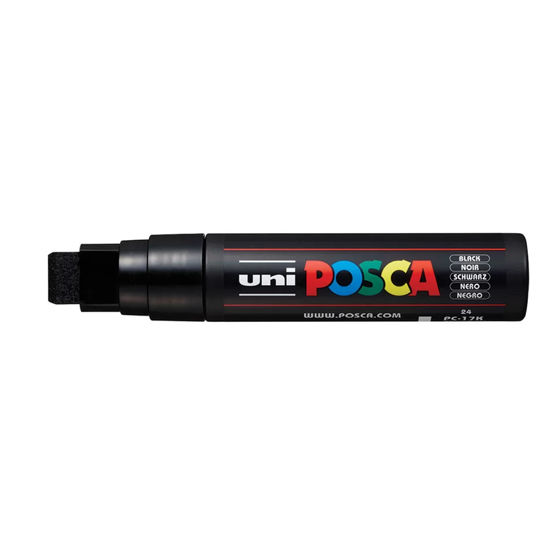 Posca Black Chisel Broad Tip 8mm :: Art Stop