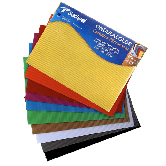 A4 Corrugated Paper Assorted Colours x 10 sheets