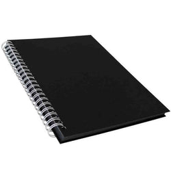 A3 Hardbound Bluebell Spiral Cartidge Book, 350gsm (Long Edge) - Black Paper