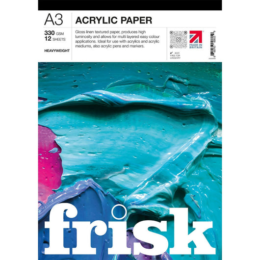 Acrylic Paper Pad 330gsm (12 sheets) - Art Academy Direct malta
