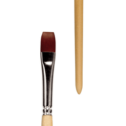 Acrylic/Oil Brush Brown Synthetic Flat (Long Handle) - Art Academy Direct malta
