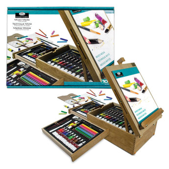 All Media Set w/ Easel Wooden Box 104 piece