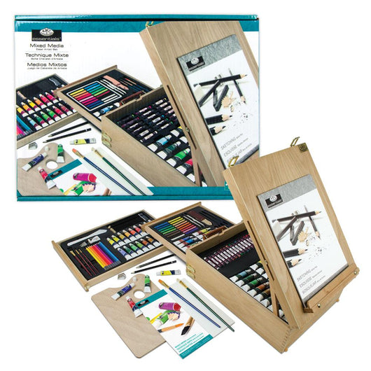 All Media Set w/Easel Wooden Box 150 piece