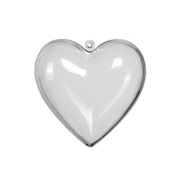 Blank Transparent Plastic Heart Bauble Ornament - Art Academy Direct malta