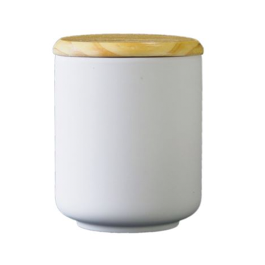 Bisque Canister with Wooden Lid Large ø 10,5, H 13,5 cm